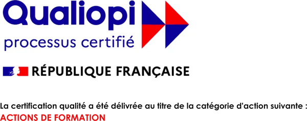 Logo Qualiopi, processus certifié, République française
